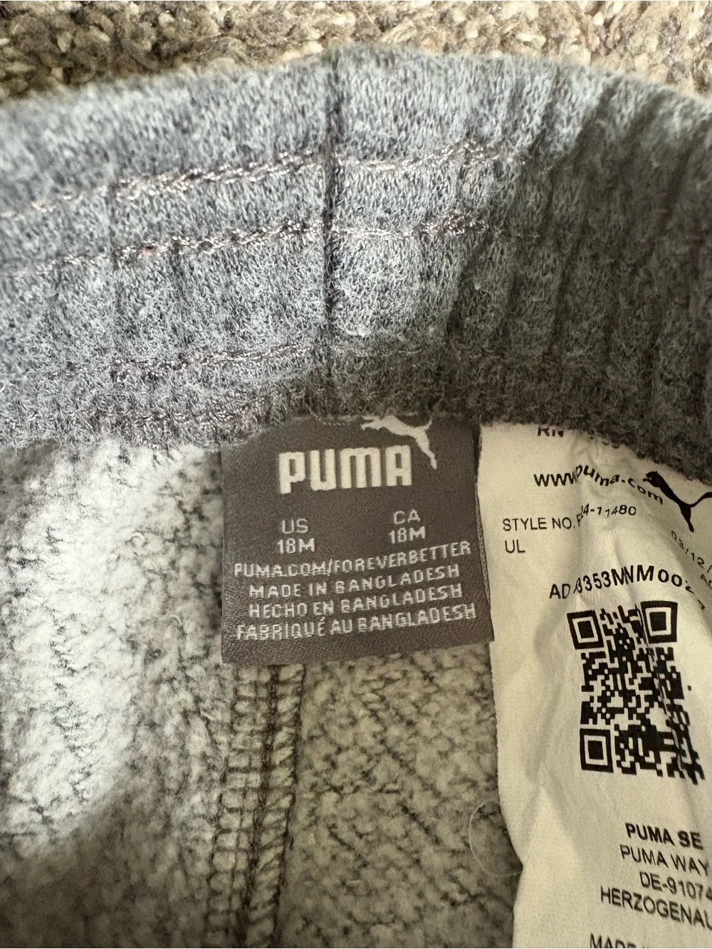 Puma Kids Gray and Red Hooded Jogger Set